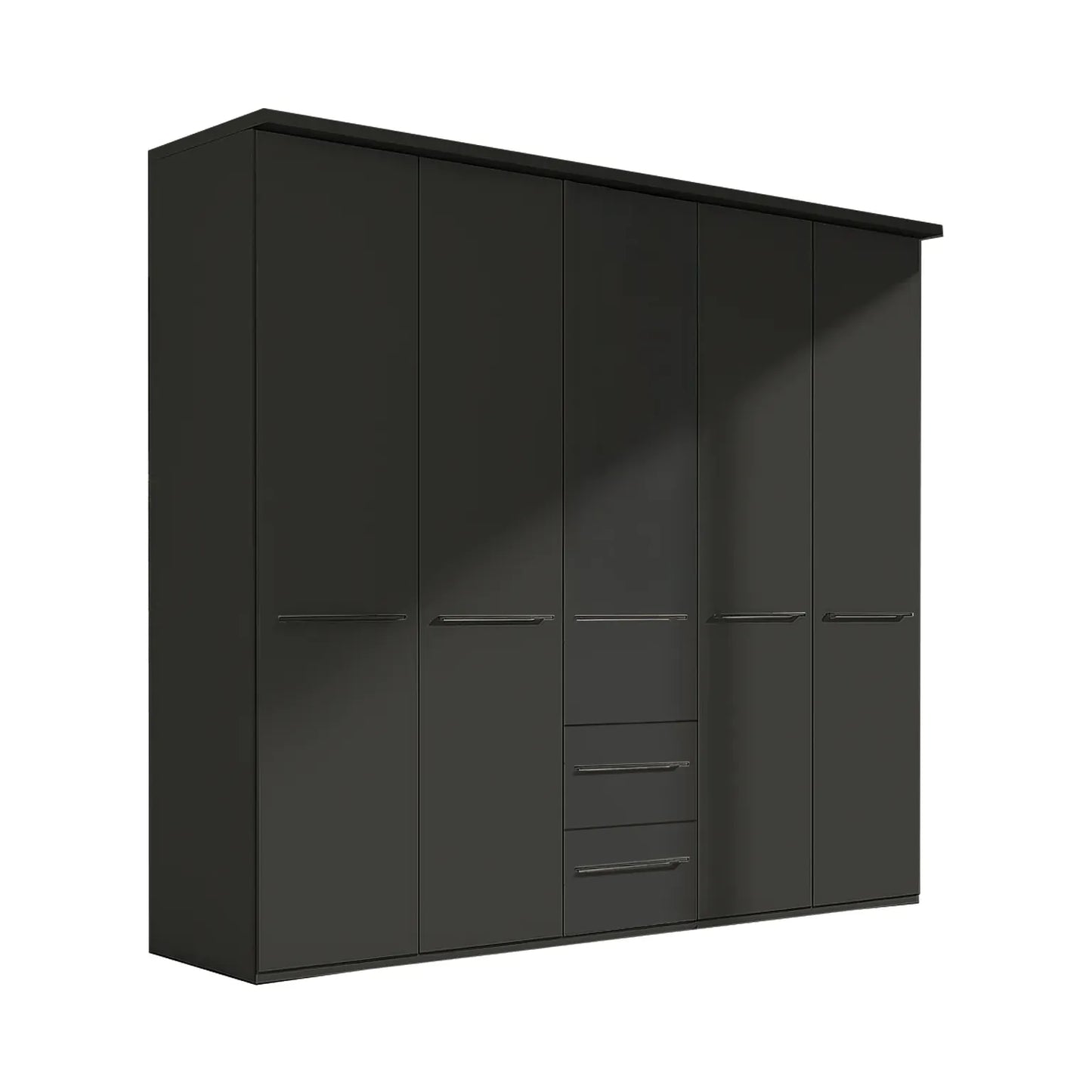 Kairns 200cm Graphite 4 Door Hinged Wardrobe with Drawers