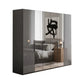 Amara 300cm 6 Door Bifold Wardrobe with 2 Glass Doors and 4 Mirror Doors in Lava