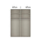 Nimbus White & Grey Mirror Sliding Door Wardrobe -  Interior view with Compartment Dimensions