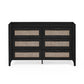 Sydney Black 6 Drawer Wide Chest - Front view