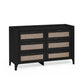 Sydney Black 6 Drawer Wide Chest