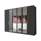 Wiemann Bristol Graphite and Mirror Front 4 Door Wardrobe