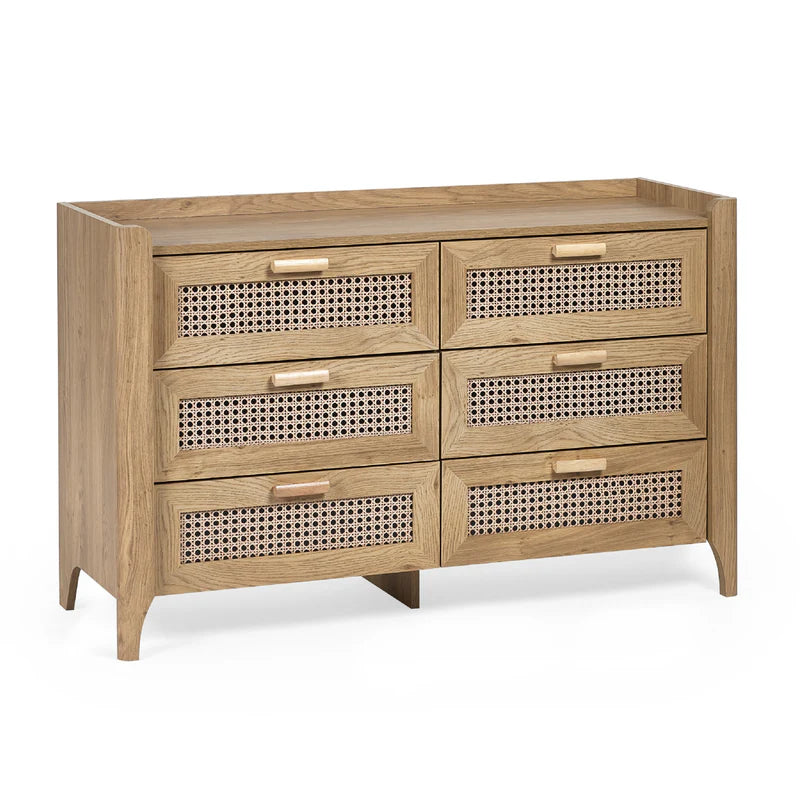 Sydney Oak 6 Drawer Wide Chest