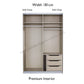 Rauch Mosbach Basalt Glass Sliding Door Wardrobe - W181cm - Premium Interior view with Drawers