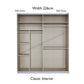 Rauch Mosbach White Glass Sliding Door Wardrobe - W226cm - Classic Interior view