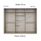 Rauch Mosbach White Glass Large 3 Door Sliding Wardrobe -W271cm - Classic Interior view