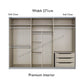 Rauch Mosbach White Glass Large 3 Door Sliding Wardrobe -W271cm - Premium Interior view