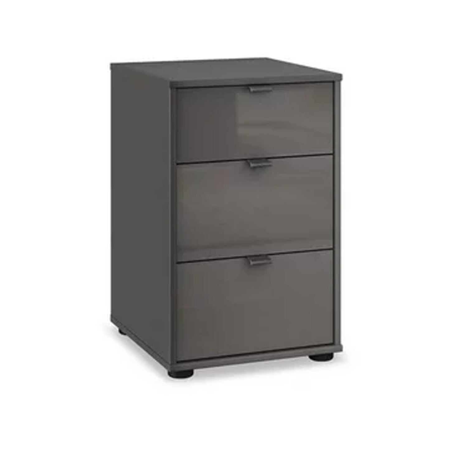 Amelia 3 Drawer Glass Bedside Cabinet - Lava 