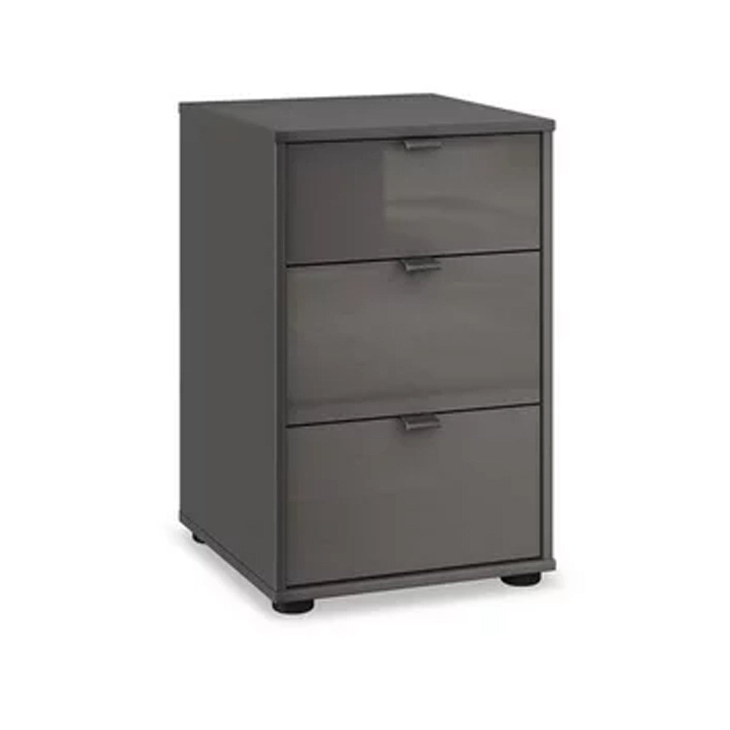 Amelia 3 Drawer Glass Bedside Cabinet - Lava 