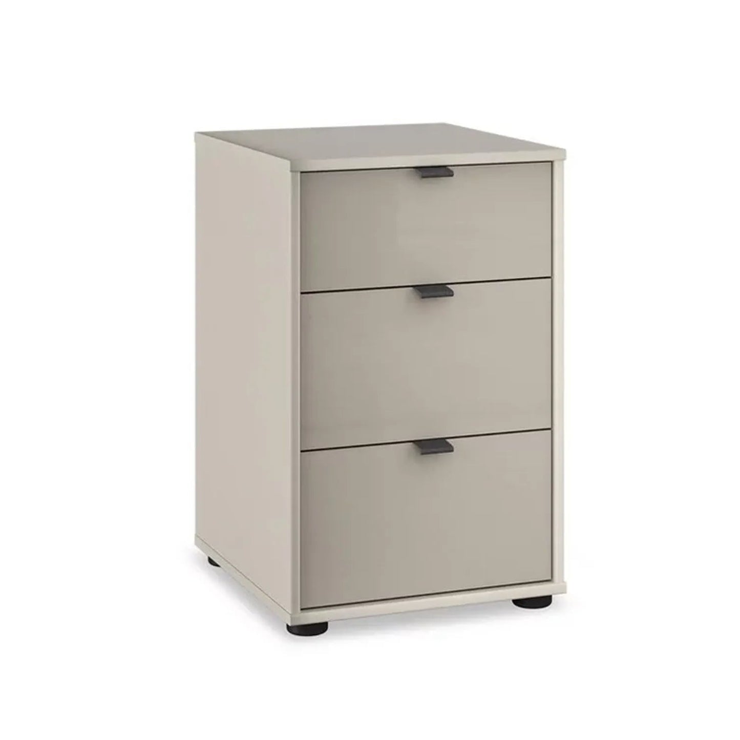 Amara 3 Drawer Glass Bedside Cabinet - Champagne
