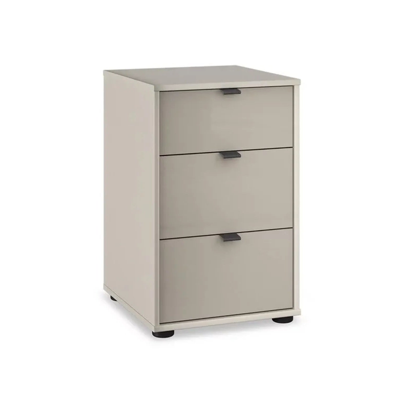 Amara 3 Drawer Glass Bedside Cabinet - Champagne