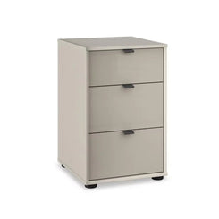 Amara 3 Drawer Glass Bedside Cabinet - Champagne