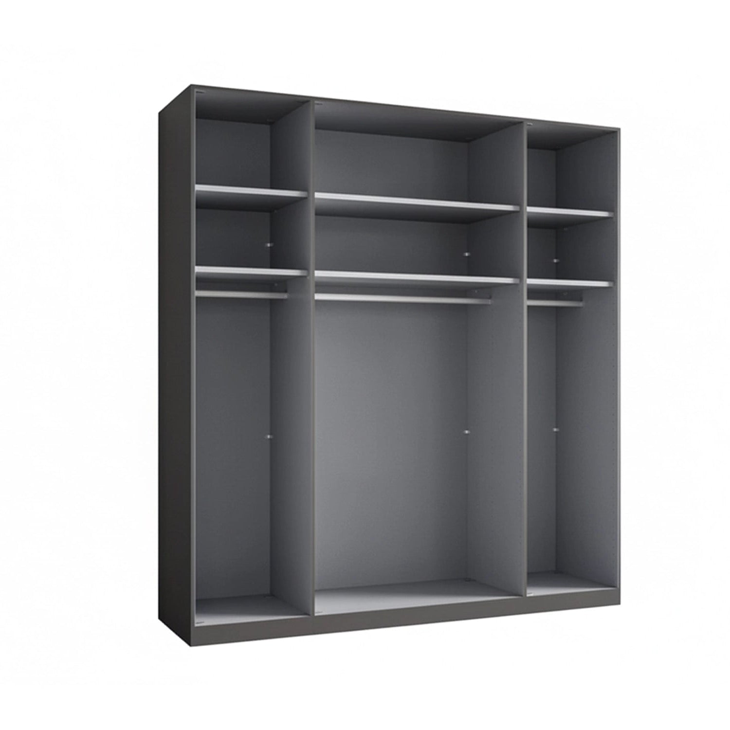 Amelia 200cm 4 Door Bifold Wardrobe with Glass Doors - Interior view