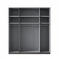 Amelia 200cm 4 Door Hinged Wardrobe with Glass Doors - Interior view