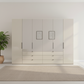 Amelia 250cm 6 Door Combi Wardrobe with 4 Mirror Doors, 2 Glass Doors and 6 Glass Drawers