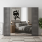 Amelia 300cm 6 Door Bifold Wardrobe with 2 Glass Doors and 4 Mirror Doors