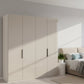 Amelia 200cm 4 Door Hinged Wardrobe with Glass Doors - Champagne Styled in a Bedroom