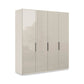 Amara 200cm 4 Door Hinged Wardrobe with Glass Doors - Champagne