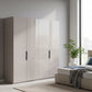 Amelia 200cm 4 Door Hinged Wardrobe with Glass Doors - Pebble Grey Styled in a Bedroom