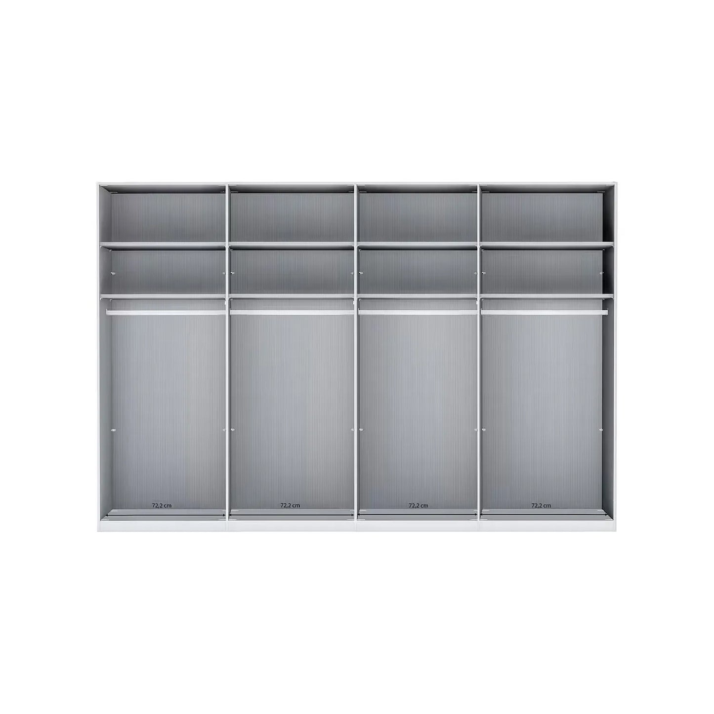 Amelia Folding 8 Doors Wardrobe With Drawers 300 cm - Interior View