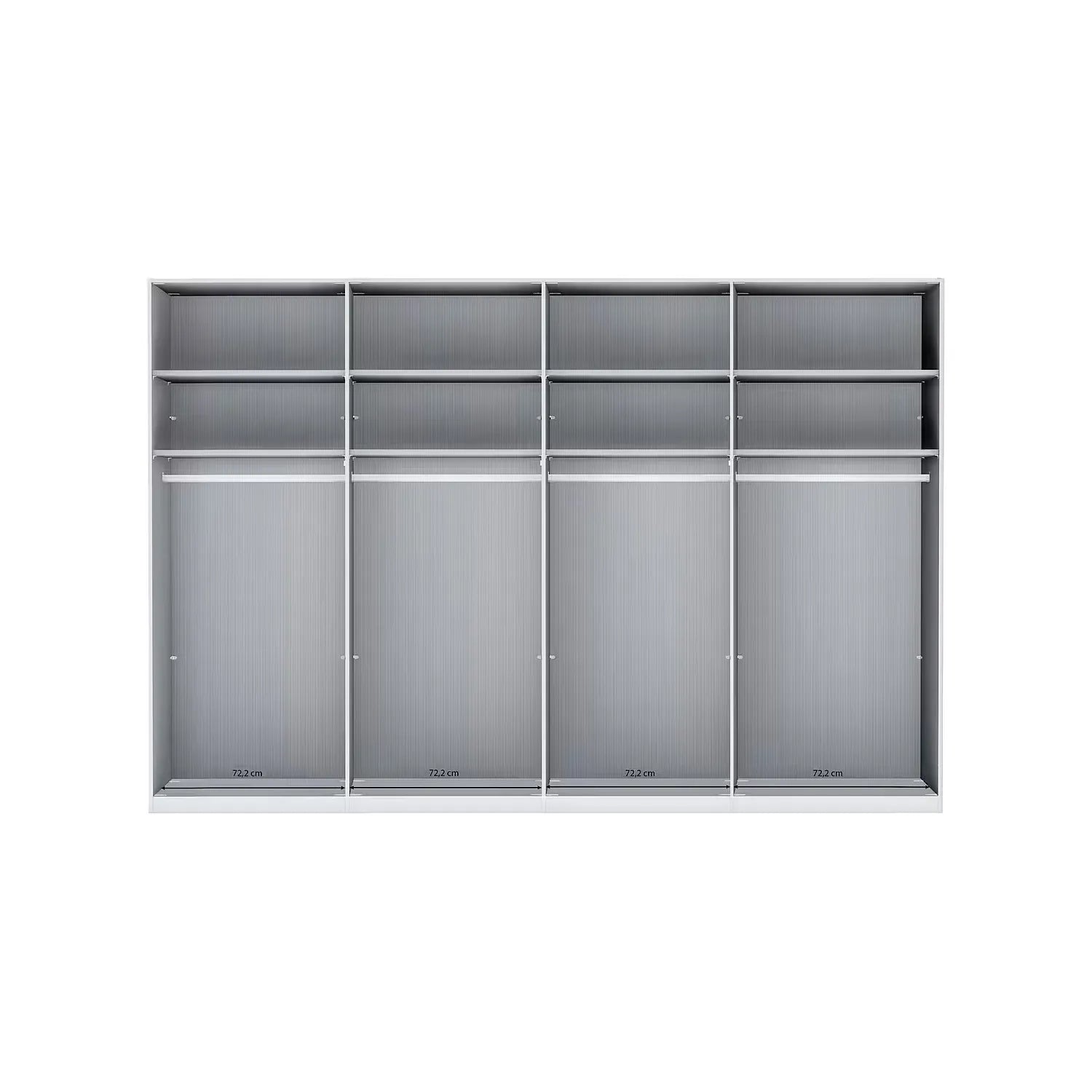 Amelia Folding 8 Doors Wardrobe With Drawers 300 cm - Interior View