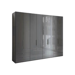 Amelia Folding 8 Doors Wardrobe With Drawers 300 cm in Lava