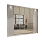 Apollo Pebble Grey and Mirror Large 6 Door Wardrobe - 300cm
