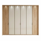 Apollo Champagne and Mirror Large 6 Door Wardrobe front view