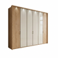 Apollo Champagne and Mirror Large 6 Door Wardrobe side angle view