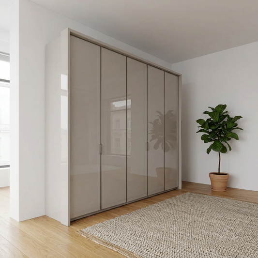 Apollo Pebble Grey 5 Door Wardrobe with Passepartout Frame