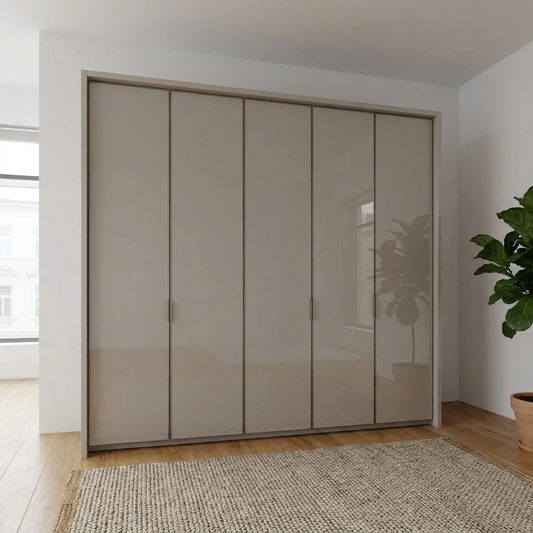 Apollo Pebble Grey 5 Door Wardrobe with Passepartout Frame