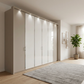 Apollo Pebble Grey and White Large 6 Door Wardrobe styled in a room