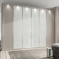 Apollo Pebble Grey and White Large 6 Door Wardrobe styled in a modern room