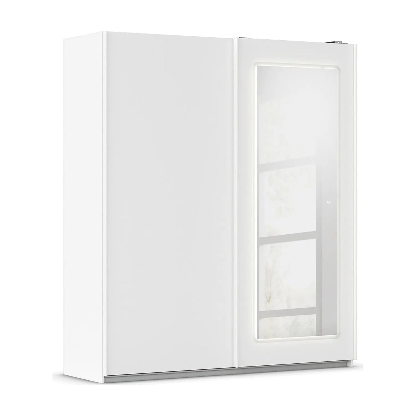 Arezzo Alpine White 2 Door Sliding Wardrobe With integrated LED Lighting - Home Of Wardrobes