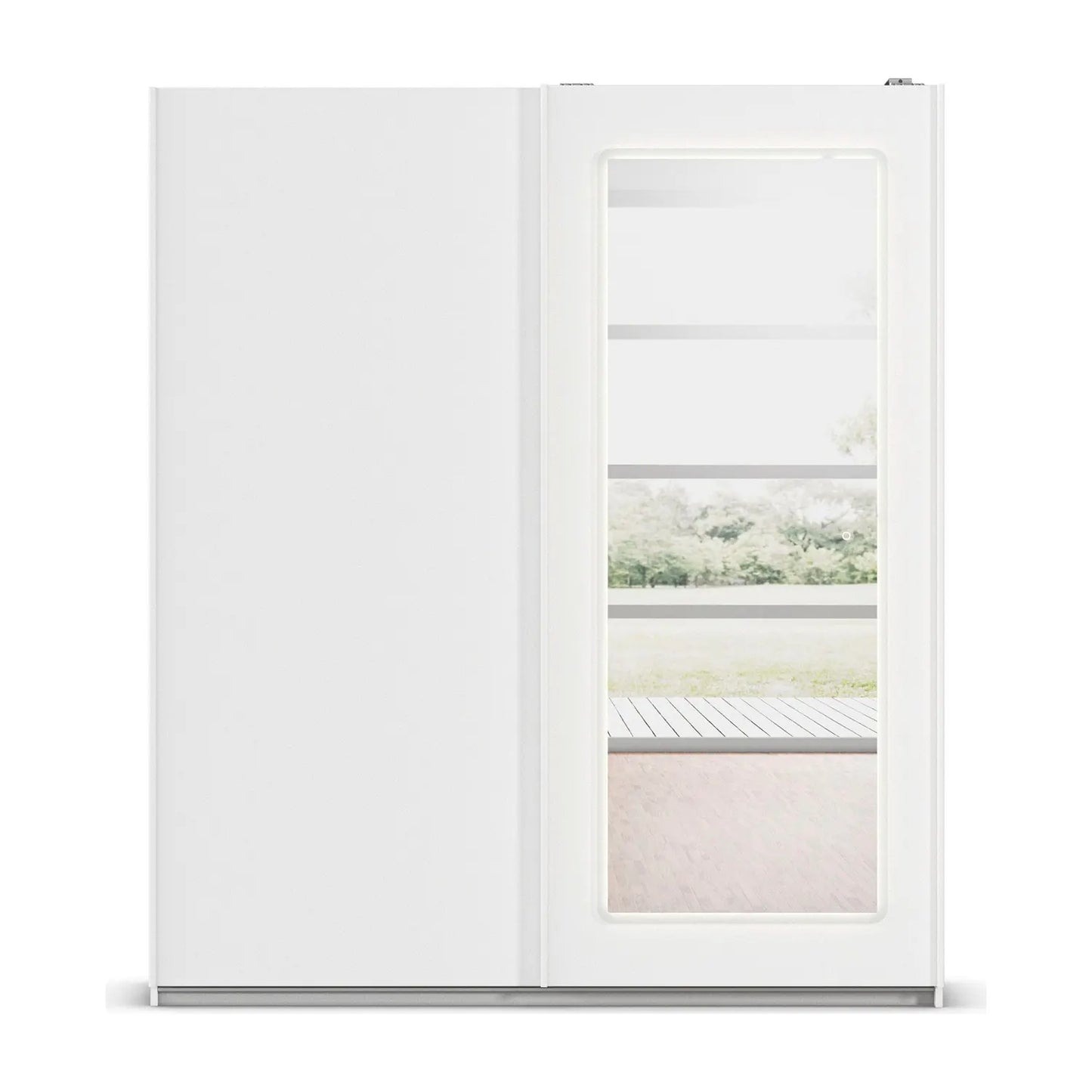 Arezzo 181cm White 2 Door Sliding Wardrobe With integrated LED Lighting