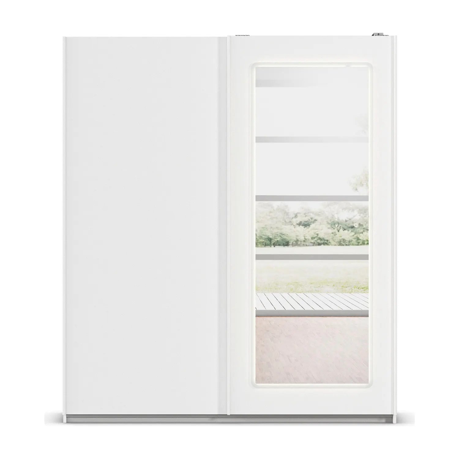 Arezzo 181cm White 2 Door Sliding Wardrobe With integrated LED Lighting