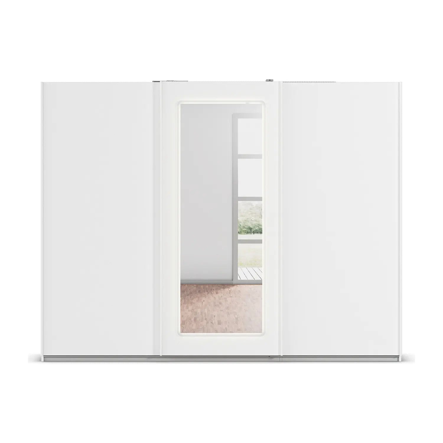 Arezzo White 3 Door Sliding Wardrobe With Integrated LED Lighting 