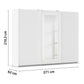 Arezzo Alpine White 3 Door Sliding Wardrobe With Integrated LED Lighting - Dimensions