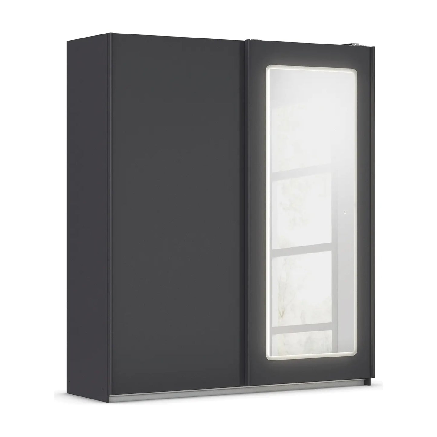 Arezzo Graphite 2 Door Sliding Wardrobe With Integrated LED Lighting