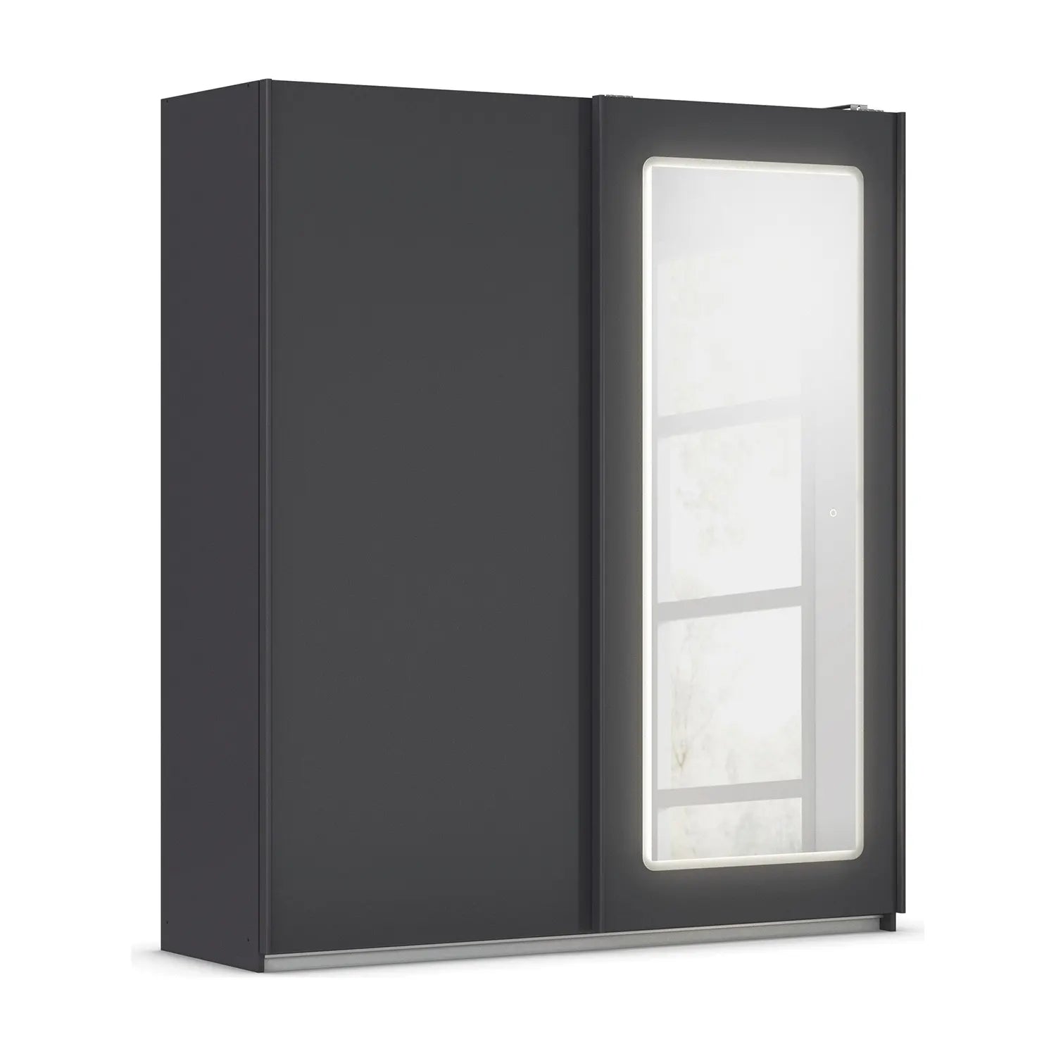 Arezzo Graphite 2 Door Sliding Wardrobe With Integrated LED Lighting