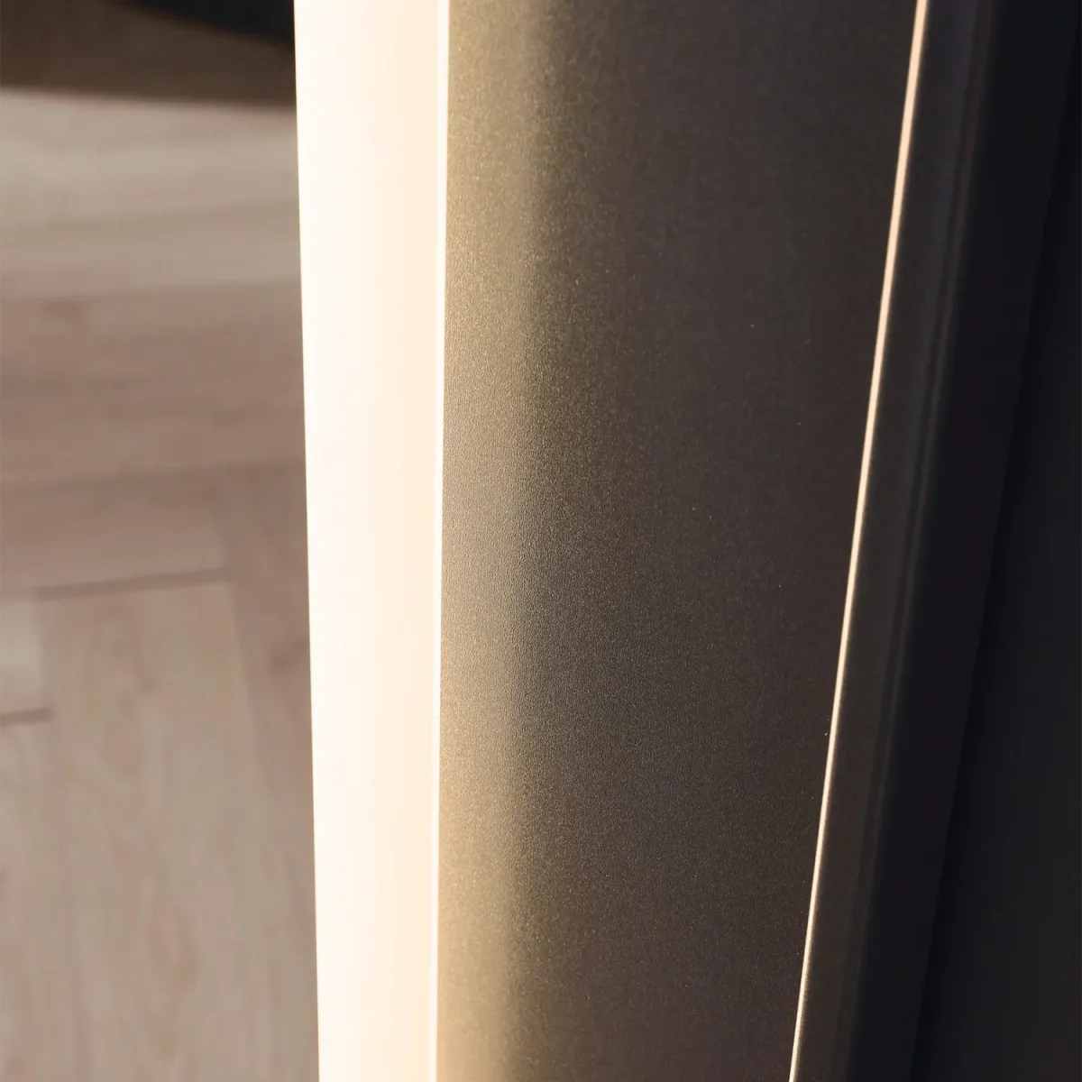 Arezzo Graphite 3 Door Sliding Wardrobe With Integrated LED Lighting - Light Closeup view