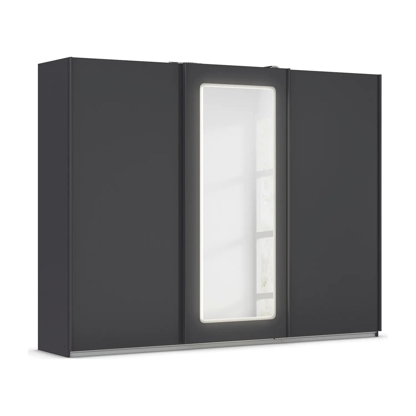 Arezzo Graphite 3 Door Sliding Wardrobe With Integrated LED Lighting