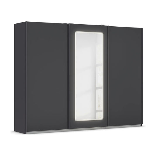 Arezzo Graphite 3 Door Sliding Wardrobe With Integrated LED Lighting