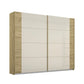 Artemis Oak & Champagne Glass 2 Door Sliding Wardrobe - Pendle Village Furniture