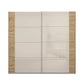 Artemis Oak & Champagne Glass 2 Door Sliding Wardrobe - Pendle Village Furniture