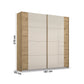 Artemis Oak & Champagne Glass 2 Door Sliding Wardrobe - Pendle Village Furniture