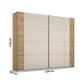 Artemis Oak & Champagne Glass 2 Door Sliding Wardrobe - Pendle Village Furniture