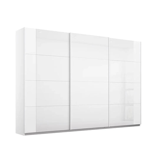 Rauch Artemis White Glass Front 3 Door Sliding Wardrobe 