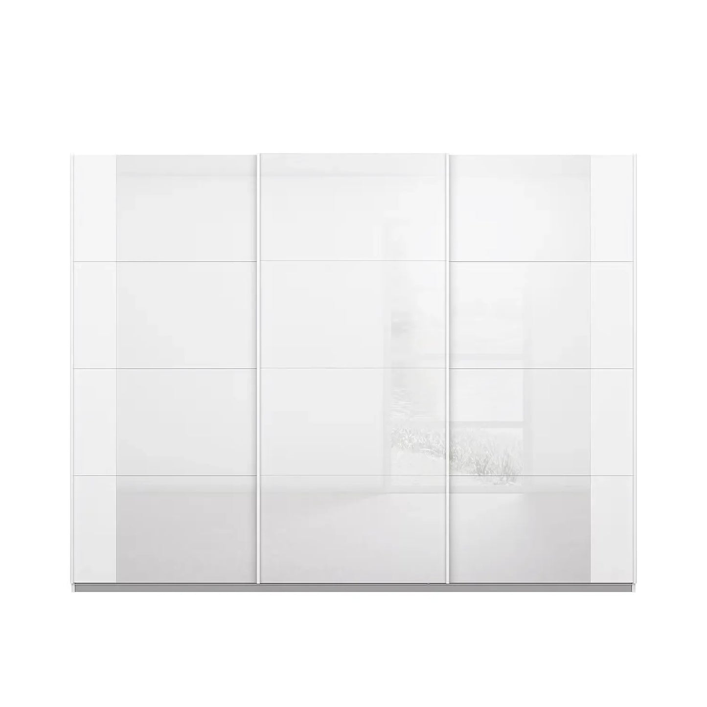 Rauch Artemis White and Champagne Glass Front 3 Door Sliding Wardrobe - Home of Wardrobes