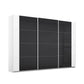 Rauch Artemis White and Basalt Glass Front 3 Door Sliding Wardrobe 